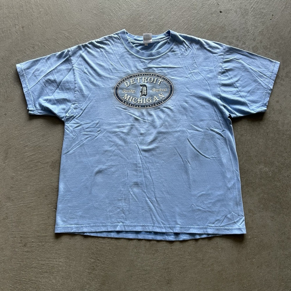 Vintage‎ 90s Detroit Tigers Shirt Size XXL Blue MLB Baseball